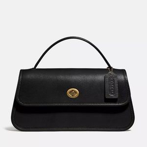 COACH Glovetanned Turnlock Clutch